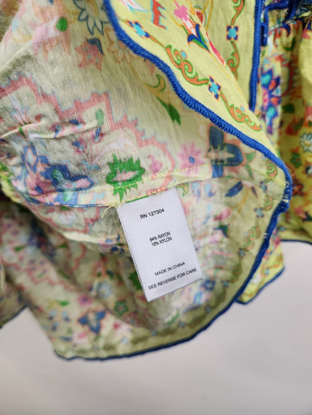 John Mark Mixed Print Ruffle Blouse - Picture 7 of 7